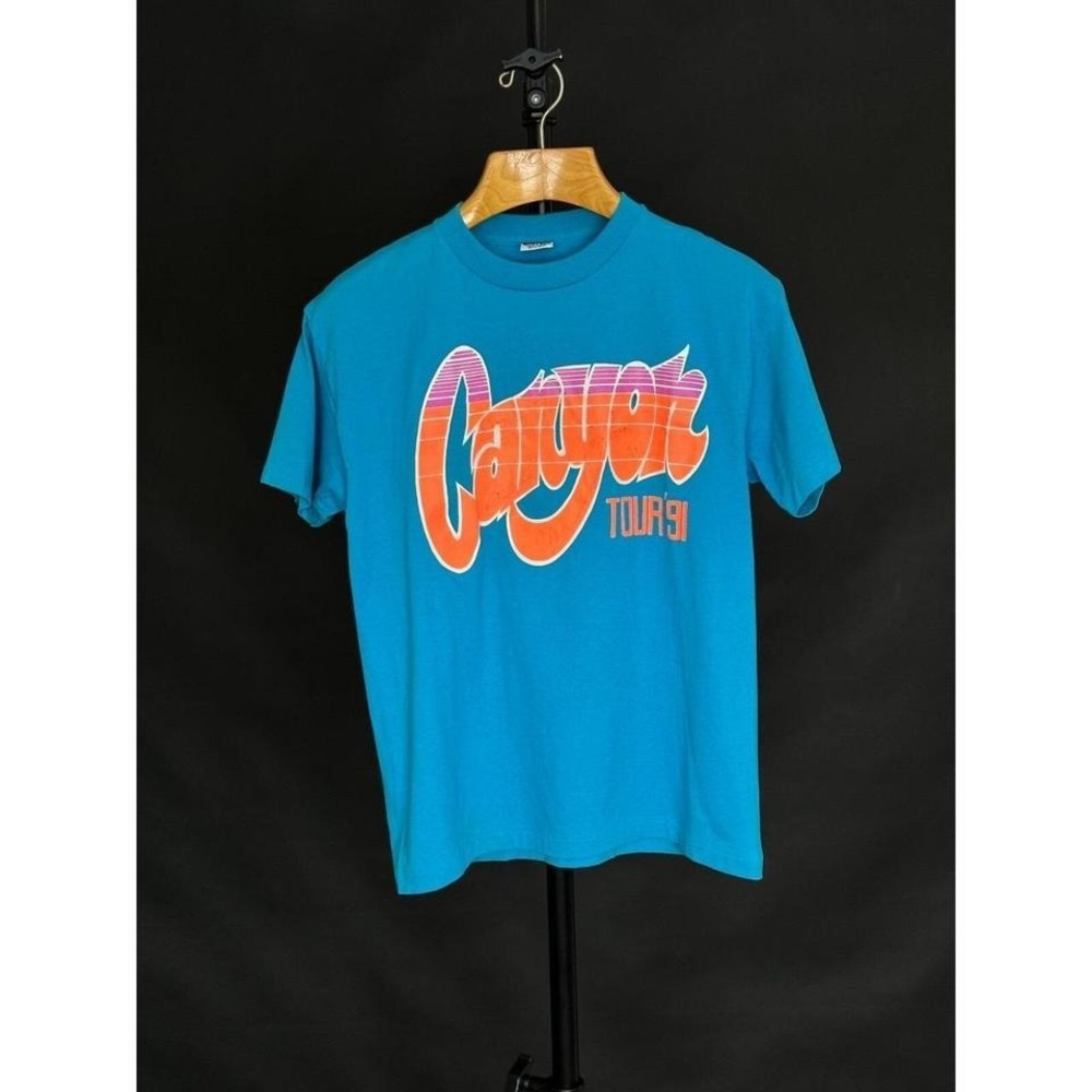 1991 Signal Canyon, Country Music Band Tour Tshirt Large Teal Blue Signed